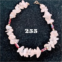 14k Rose Quartz Bracelet