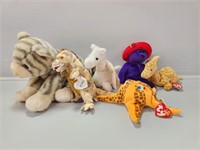 Beanie Babies: Toothy, Magic, Wish, Tooter, Ruby