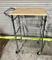 Metal Wire Cart w/ 2 Pull-out Baskets