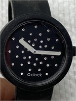 Oclock black rubber watch