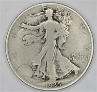1935 d Better Date Walking Liberty half Dollar