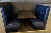 2 seat double booth with wall mount table top