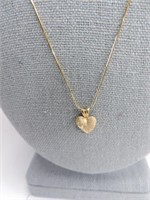 14KT Heart Charm on 20" 10KT Italy 763 VI Chain