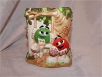 MARS Red & Green M&M Candy Flower Vase