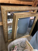2) Gold Framed Mirrors