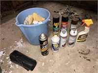 Car Wash Supplies & 2 Valspar Spray Paint