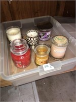 (6) Candles & Container/Lid