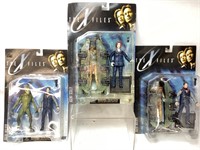 (3) 1998 X FILES ACTION FIGURES, NIB, SCULLY &