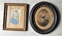Antique Wood Oval and Square Picture Frames