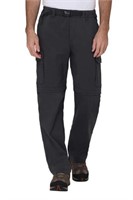 BC Clothing Men's 36x30 Convertible Pants, Grey