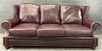 High Back Leather 3 Cushion Sofa