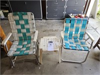 Outdoor Folding Chairs w/ Plastic Table