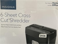 INSIGNIA 6 SHEET CROSS CUT SHREDDER RETAIL $130