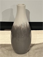 14-inch Grey & White Modern Pottery Vase