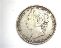 1880 50 Cents F Newfoundland MINTAGE 24000