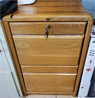 Wooden 2 drawer cabinet with key