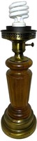 Wood and Brass Table Lamp