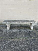 Long cement garden bench seat