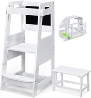 TOETOL Bamboo Toddler Step Stool  3 Heights