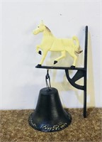 wall mounted bell with horse decal