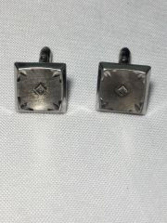 Sterling with Diamonds Cuff Links (pair)