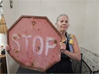 Vintage Embossed STOP Sign 24"