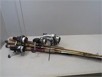 Bundle of (5) Vintage Spinning Rods with Attached