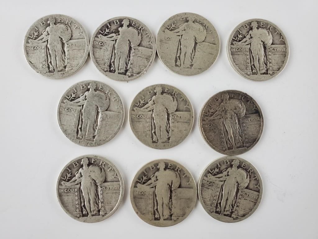 10ct Liberty Silver Quarters