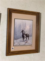 Framed Horse Print - signed Marguerite Fields