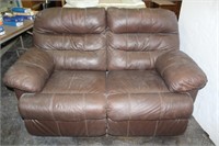 Leather Dual Recliner Loveseat  6' 6" wide