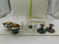 CRYSTAL AND SILVER PLATE