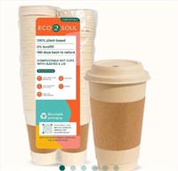 New ECO SOUL 100% Compostable Coffee Cups with Lid