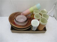 bowls, vintage cups, kitchen items