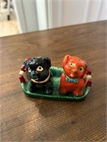 Vintage Dogs in Basket S&P Shakers