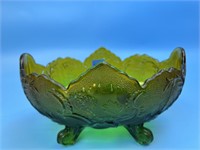 Vintage Green to Gold Footed Fruit Bowl