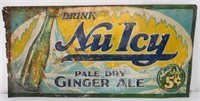 Nu Icy Tin Ginger Ale Sign 113/4x233/4