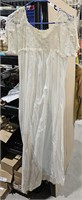 Long Linen Dress w/ Crocheted Yoke sz M  Swim Suit
