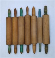 Lot of 7 Wooden Vintage Rolling Pins, all of them