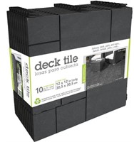 10-Pk 12"x12" Mosaic Deck Tiles, Black