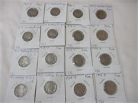 (16) Buffalo nickels