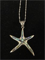 STERLING NECKLACE WITH STAR PENDANT;