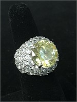 STERLING CZ FASHION RING;