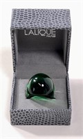 Lalique Cabochon ring, deep green, size 6 in
