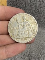1896 Silver French Indo-China Piastre