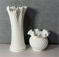 Vintage milk glass vases