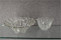 2 Cambridge Cascade Clear Glass Bowls