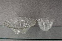 2 Cambridge Cascade Clear Glass Bowls