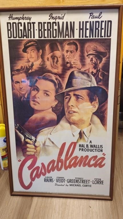 Humphrey Bogart Casablanca Vintage Movie Poster