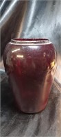 Antique glass vase cover for oil lamps. RED.