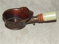 Antique Oriental Pan Iron w/ Jade? Handle for SILK